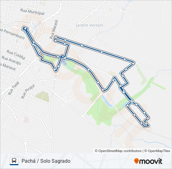 Mapa da linha PACHÁ / SOLO SAGRADO de ônibus