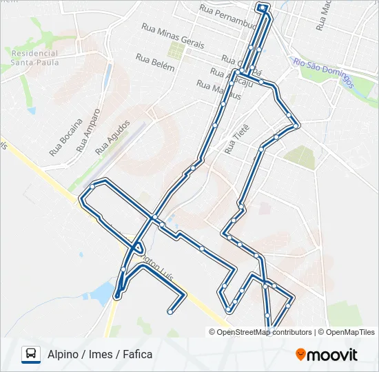 ALPINO / IMES / FAFICA Bus Line Map