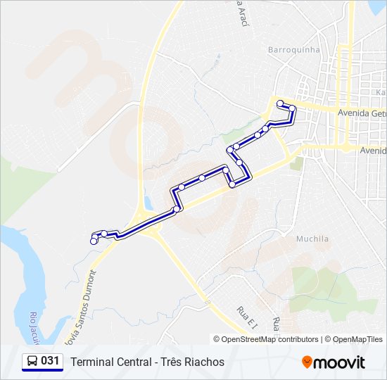 Mapa de 031 de autobús