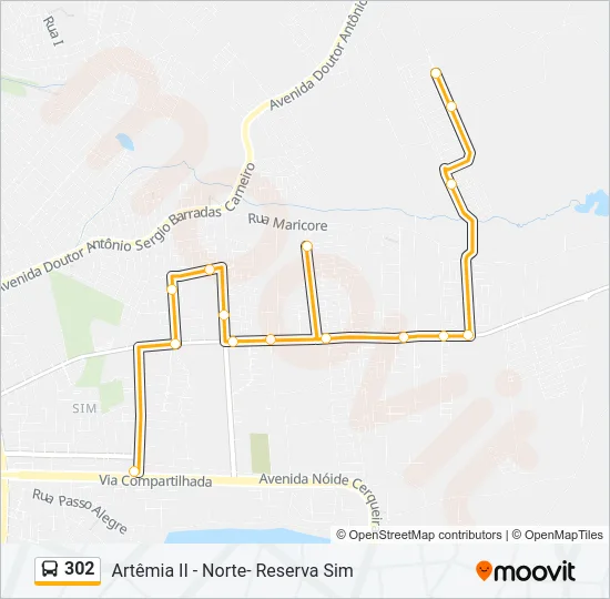 302 Bus Line Map