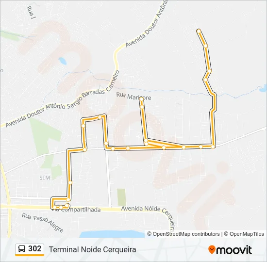 302 Bus Line Map