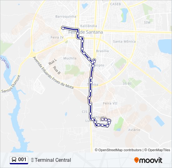 001 bus Line Map