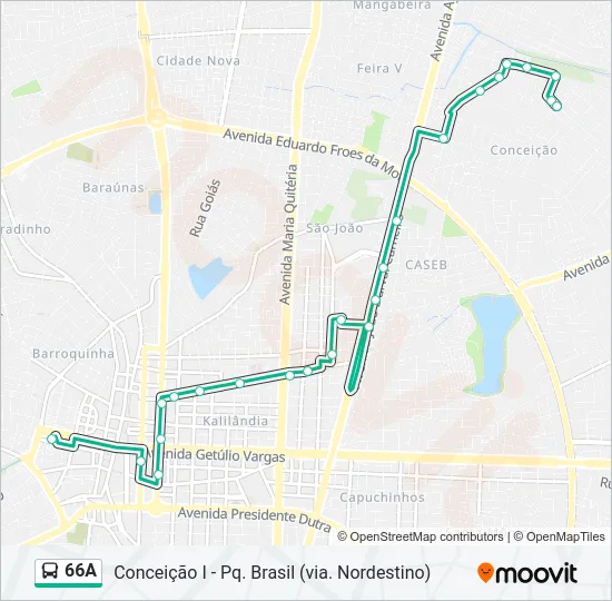 66A Bus Line Map