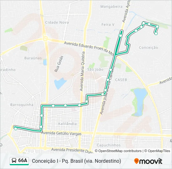 66A Bus Line Map