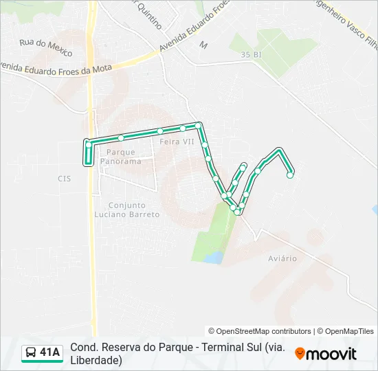 41A Bus Line Map