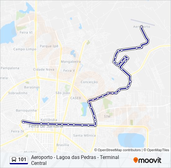 Mapa de 101 de autobús