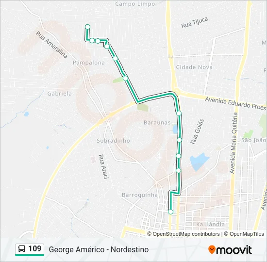 109 Bus Line Map