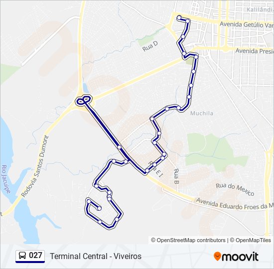 Mapa de 027 de autobús