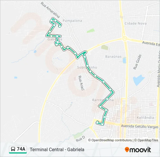 74A Bus Line Map