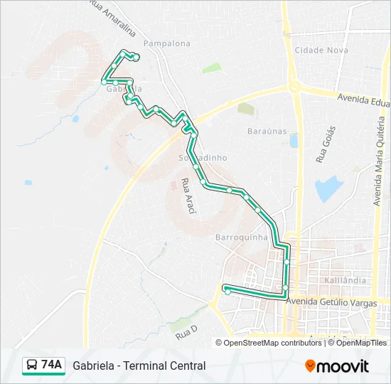 74A Bus Line Map
