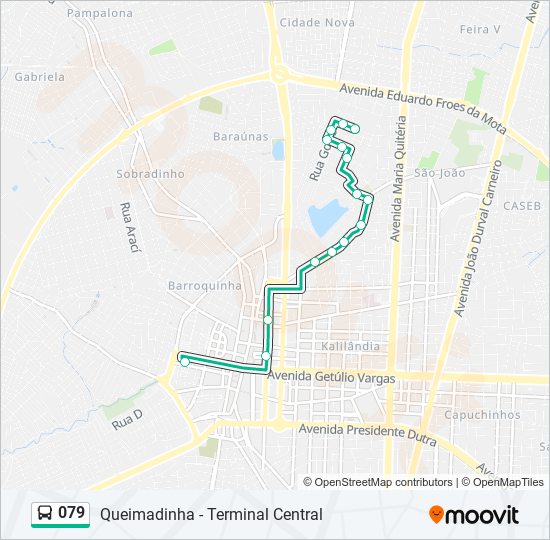 Mapa da linha 079 de ônibus