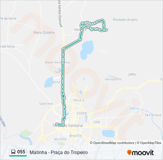 Mapa de 055 de autobús