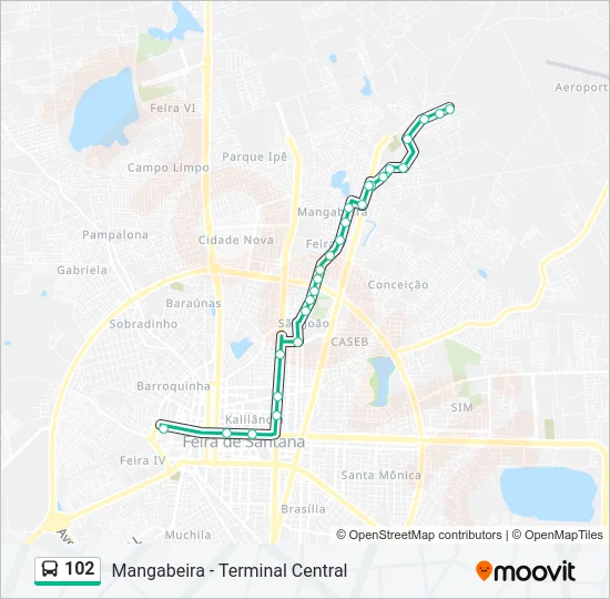 102 Bus Line Map