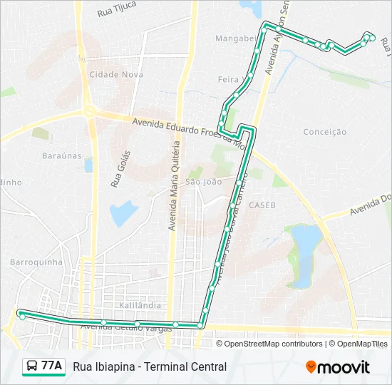 77A Bus Line Map