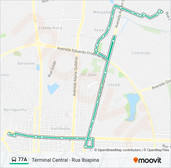 77A Bus Line Map