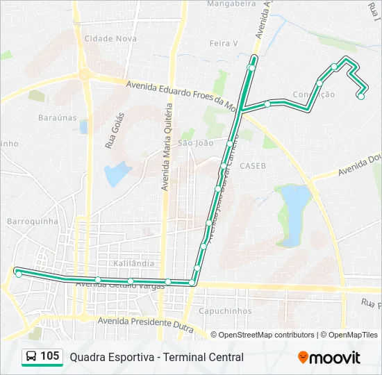 105 Bus Line Map