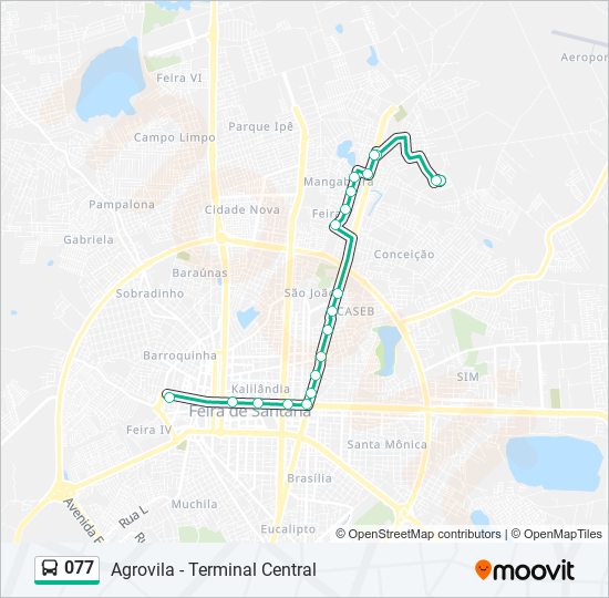 077 bus Line Map