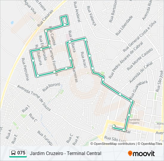 Mapa de 075 de autobús