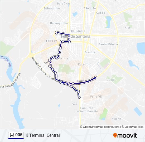 Mapa de 005 de autobús