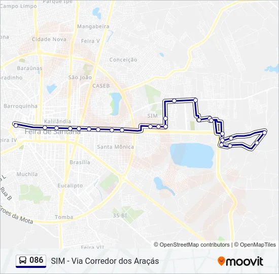 086 Bus Line Map