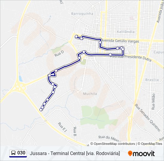 Mapa de 030 de autobús