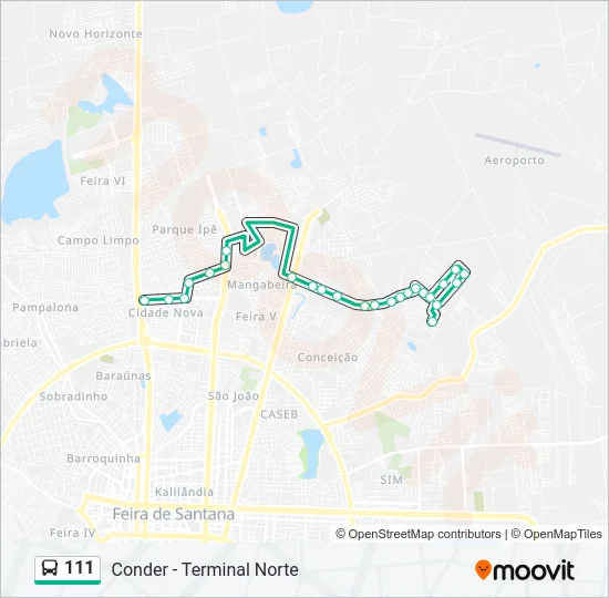 111 Bus Line Map