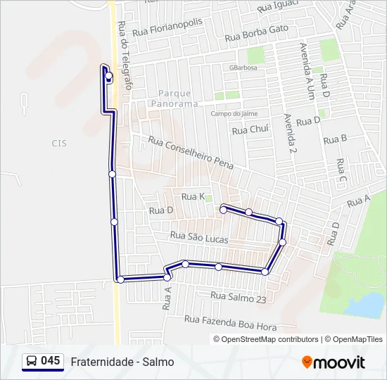 045 Bus Line Map