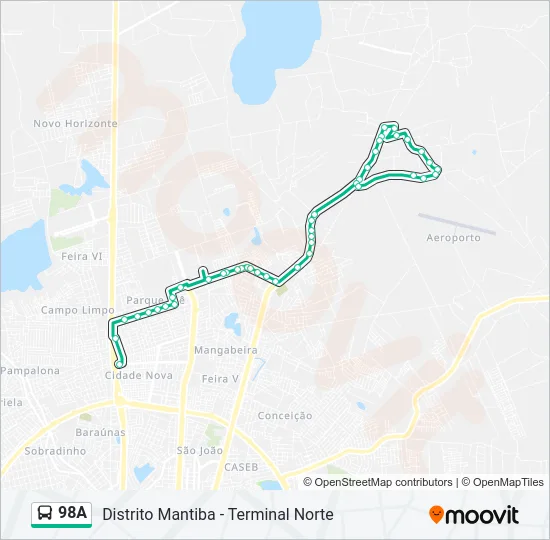 98A Bus Line Map