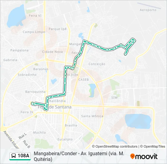 108A Bus Line Map
