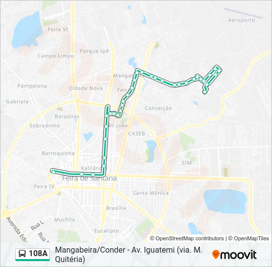 108A Bus Line Map