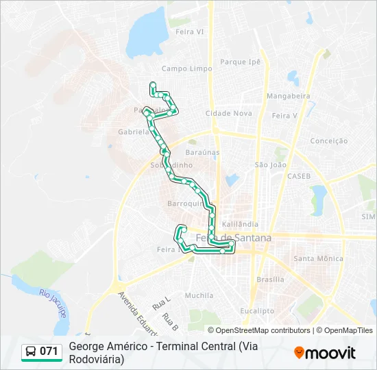071 Bus Line Map