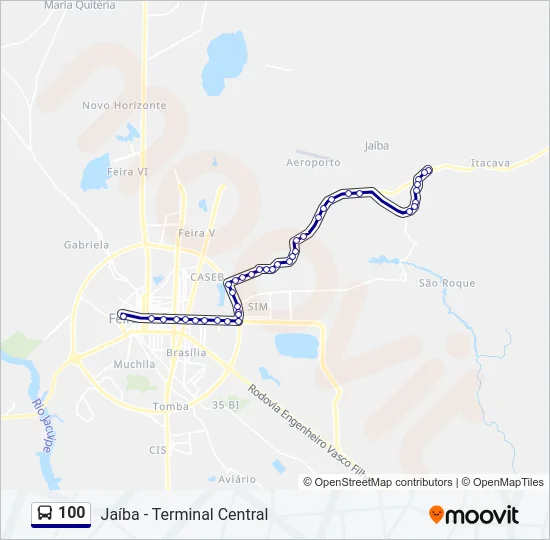 100 Bus Line Map