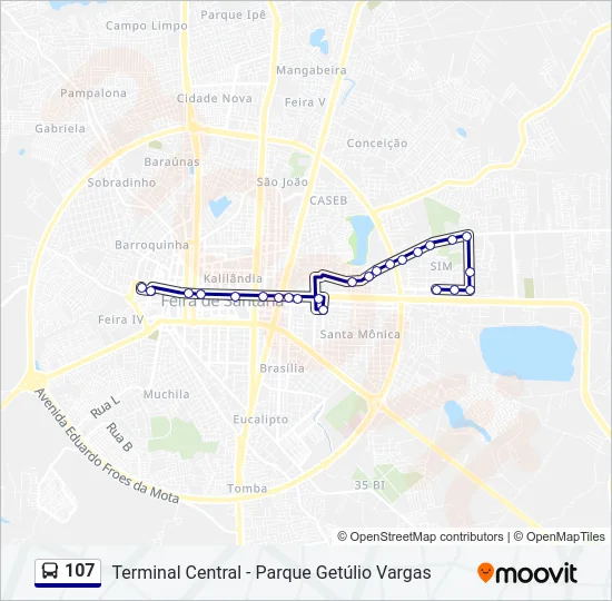 107 Bus Line Map