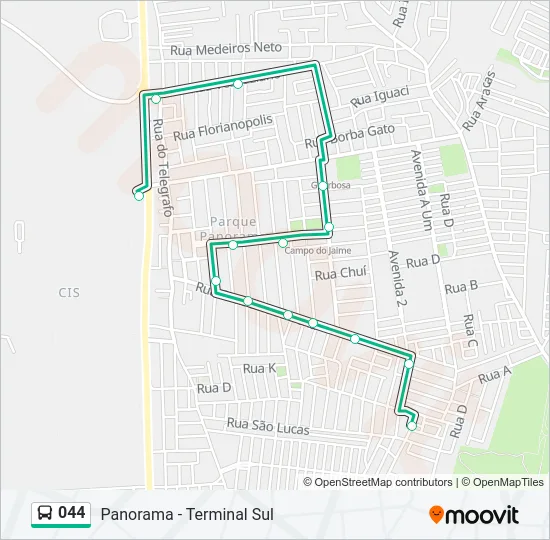 044 Bus Line Map