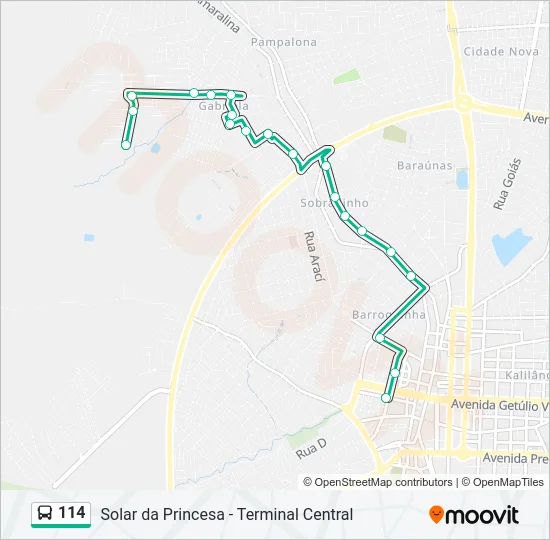 114 Bus Line Map