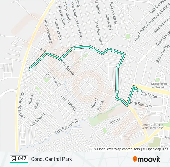 047 Bus Line Map