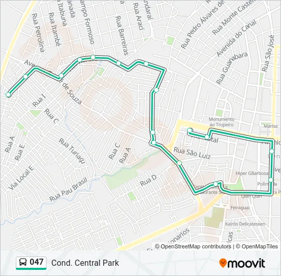 047 Bus Line Map