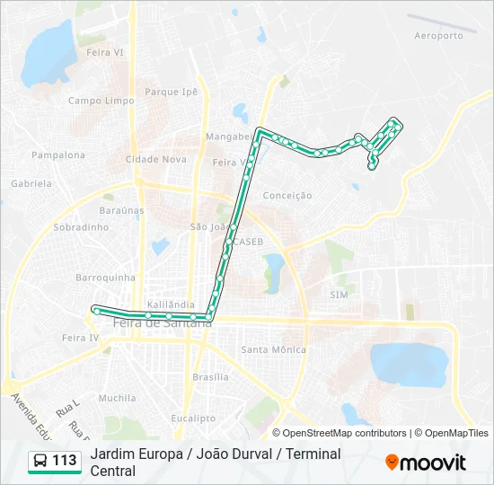 113 Bus Line Map