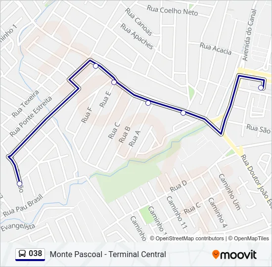 038 Bus Line Map