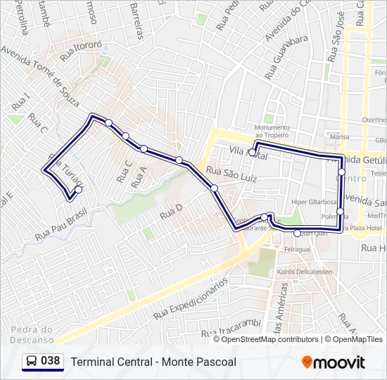 038 Bus Line Map