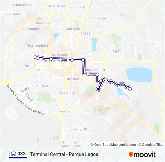 033 Bus Line Map