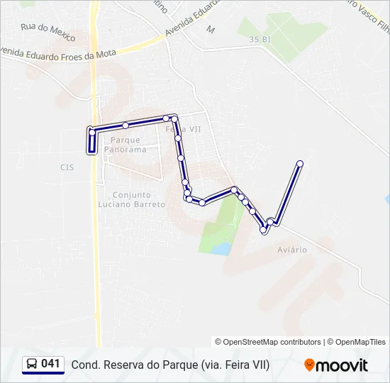 041 Bus Line Map