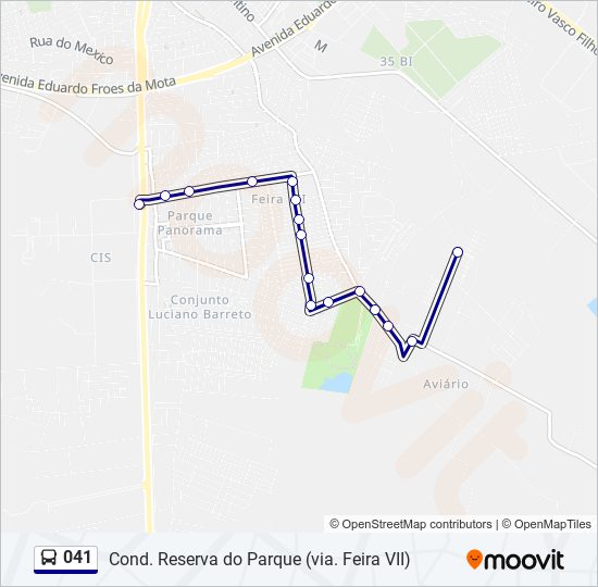 Mapa de 041 de autobús