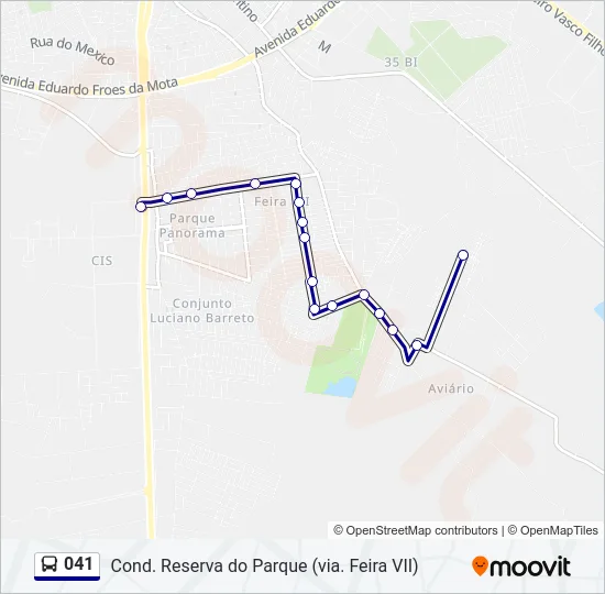 041 Bus Line Map