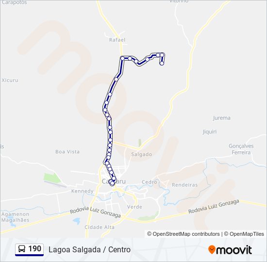 Mapa de 190 de autobús