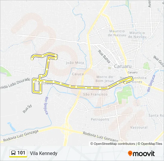 101 Bus Line Map