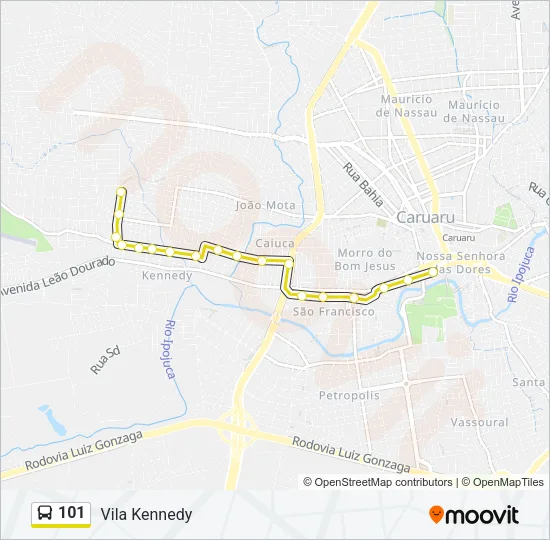 101 Bus Line Map