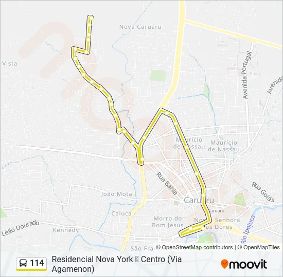 114 Bus Line Map