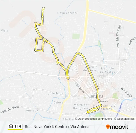 114 Bus Line Map