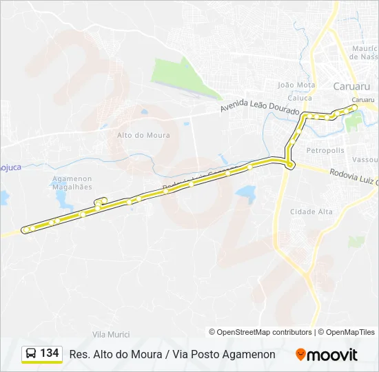 134 Bus Line Map